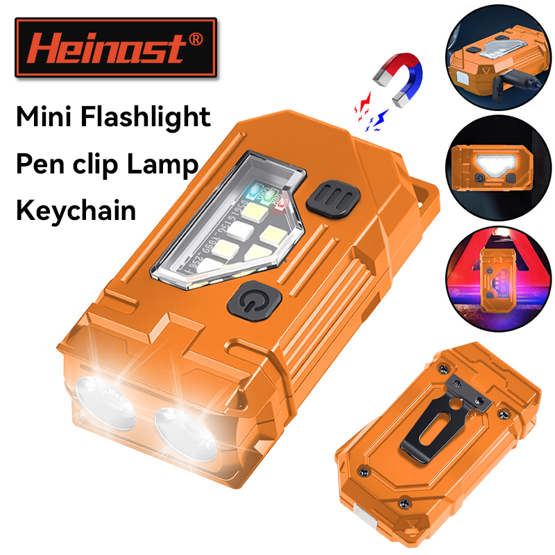 Fishing Headlamp - พวงกุญแจมินิ EDC ไฟฉายแบบชาร์จไฟได้ไฟฉายแม่เหล็ก Super Bright Pocket