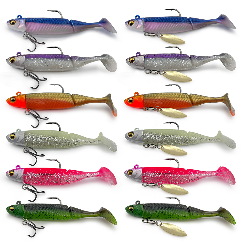 Saltwater Fishing Hook - เหยื่อตกปลาแบบมีตะกั่ว 6 ชิ้น สำหรับตีไกลพิเศษ เหยื่อยางแบบหมุน/ชุดสามตัวเบ็ด ใช้ได้ทั้งน้ำจืดและน้ำเค็ม