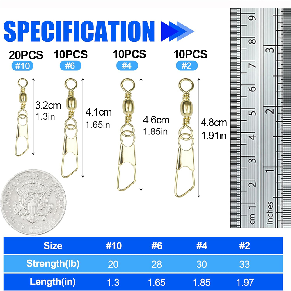 50ชิ้นเดือยตกปลาทองพร้อมตะขอตก - Fishing Equipment Shop บทวิจารณ์และราคา