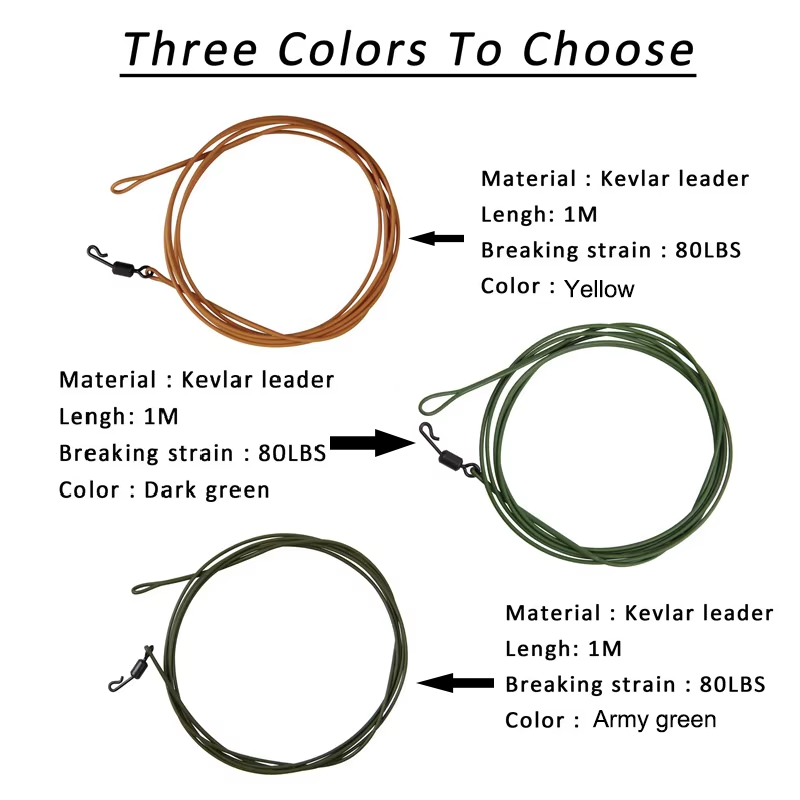 3Pcs 80LB ปลาคาร์พตกปลาลวดผู้น - Fishing Equipment Shop บทวิจารณ์และราคา