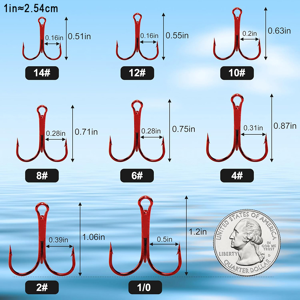 เบ็ดตกปลาสามทางสีแดง 200 ชิ้น  - Fishing Equipment Shop บทวิจารณ์และราคา