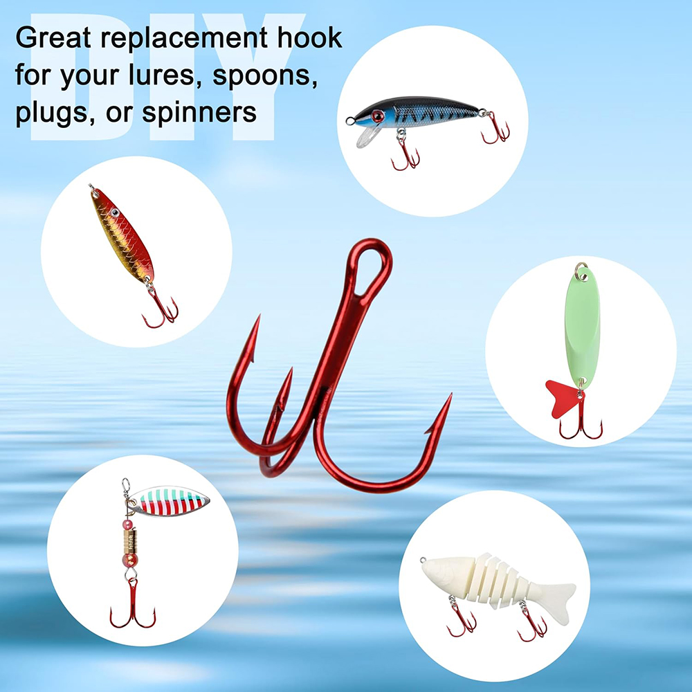 เบ็ดตกปลาสามทางสีแดง 200 ชิ้น  - Fishing Equipment Shop บทวิจารณ์และราคา