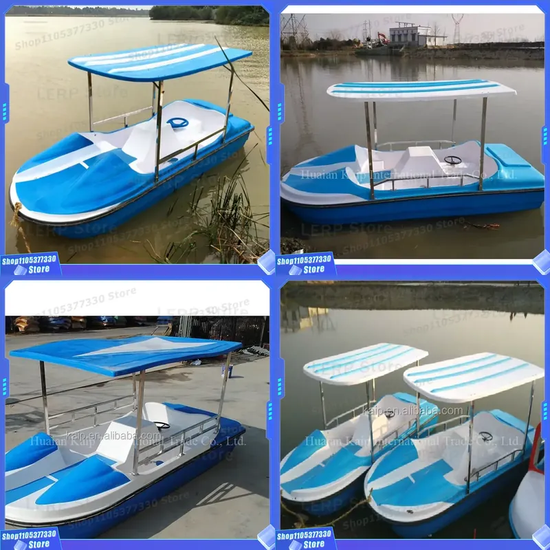 เรือถีบไฟเบอร์กลาสสีน้ำเงินลดร - Fishing Equipment Logos บทวิจารณ์และราคา