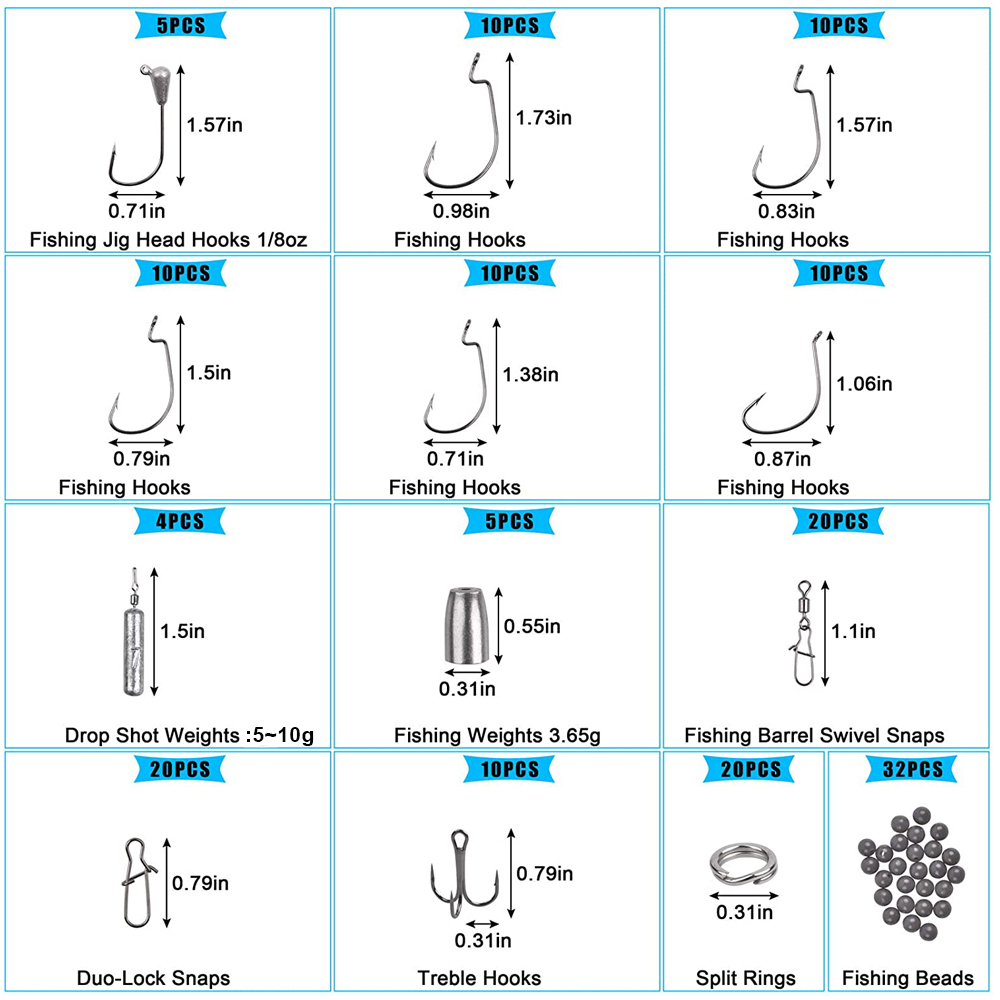 166PCS กล่องตกปลารวมทั้งตะขอหน - Fishing Equipment Shop บทวิจารณ์และราคา